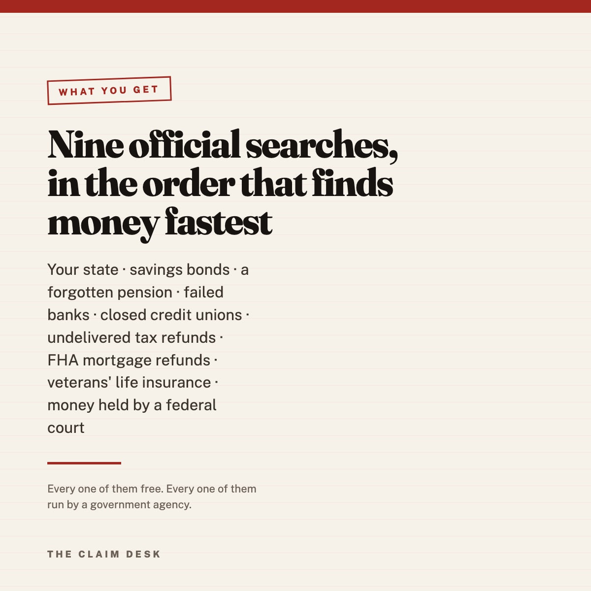 The Unclaimed Money Handbook — Nine Official Searches, All Fifty States, and the Paperwork That Actually Works