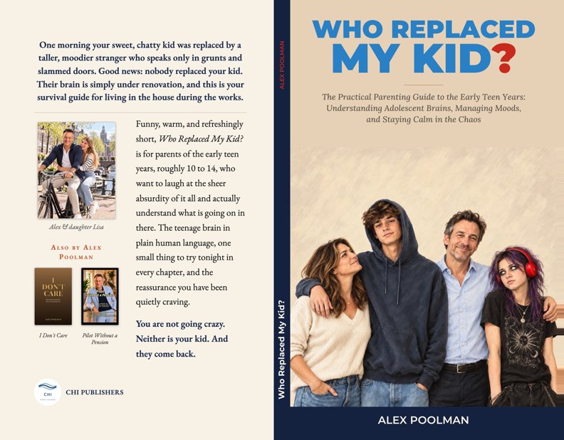 Who Replaced My Kid? funny parenting book – full wrap cover, back and front
